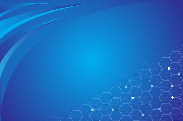 Abstract hexagonal blue curve line modern background