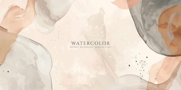 abstract horizontal watercolor background hand drawn nordic style vector brush stroked painting pastel color watercolour