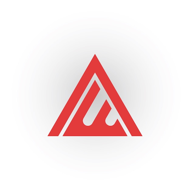 Abstract initial triangle letter AE or EA Logo design Vector illustration in red color