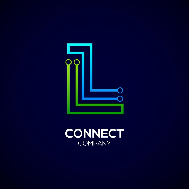 Vector abstract letter l logo design with line and dots connect for technology and digital business company
