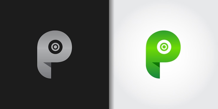 Vector abstract letter p logo set