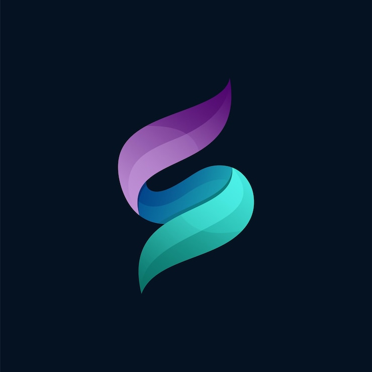 Vector abstract letter s gradient colorful logo vector icon illustration