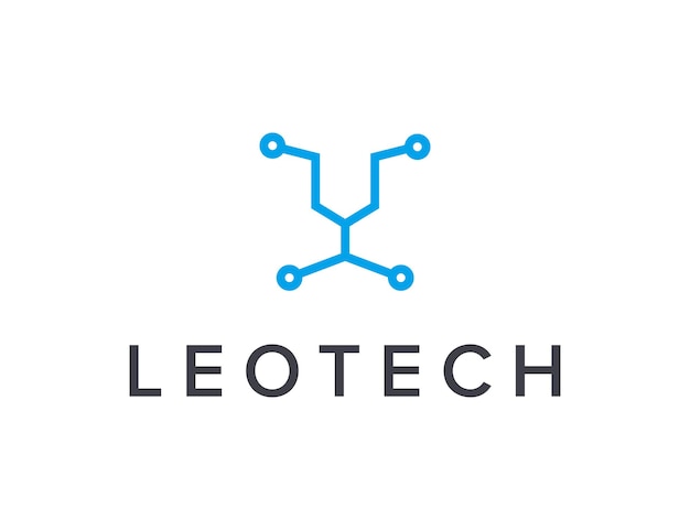 abstract lion for technology industry simple sleek creative geometric modern logo design