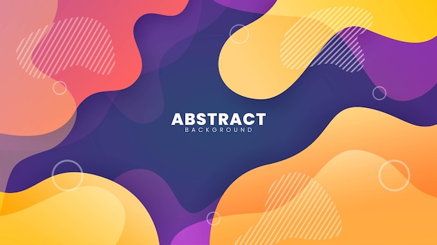 Abstract liquid color background design Liquid gradient shape composition Futuristic design poster with purple and yellow combination color