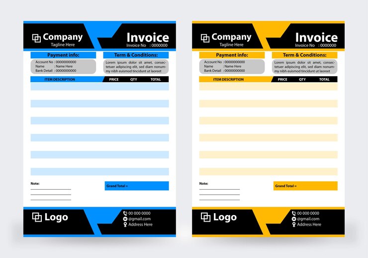 Vector abstract modern colorful business invoice template