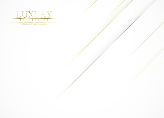 Abstract modern geometric white background with golden lines Luxury concept