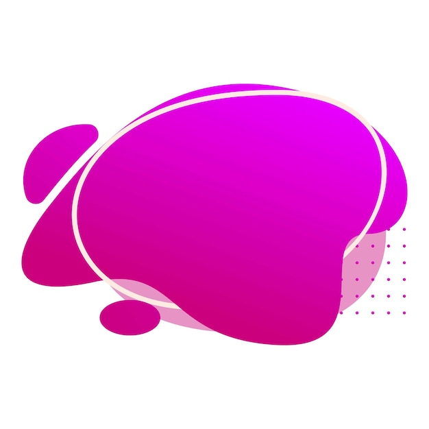 Abstract modern graphic element with fluid liquid shape and gradient filling the blank space