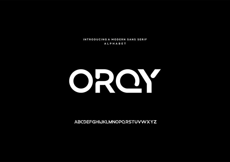 Abstract modern sans serif alphabet font