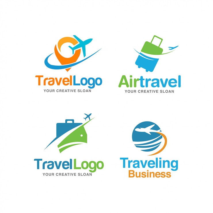  abstract modern travel logo set
