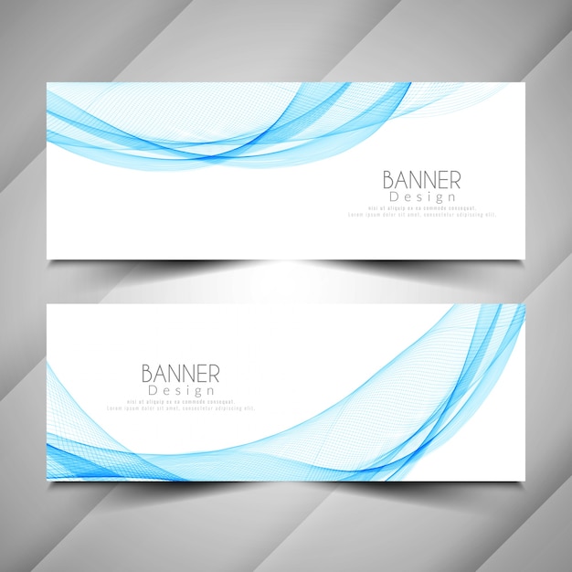 abstract modern wave style banners set