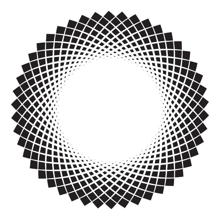 Vector abstract monochrome circular spirally