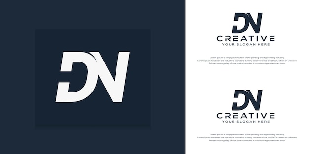 abstract monogram initial d n  logo template