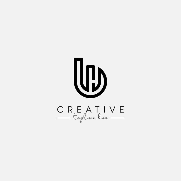 Abstract monogram letter BH HB logo design template Initial vector symbol