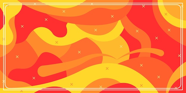 Abstract orange background template copy space with frame flat vector design for poster and banner
