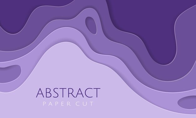 Abstract paper cut violet background