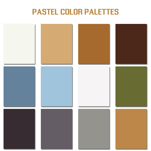 Abstract pastel color palettes set, multi color combination palettes background for ui ux design