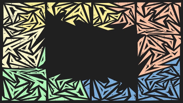 abstract pattern template background in rainbow pastel and black color