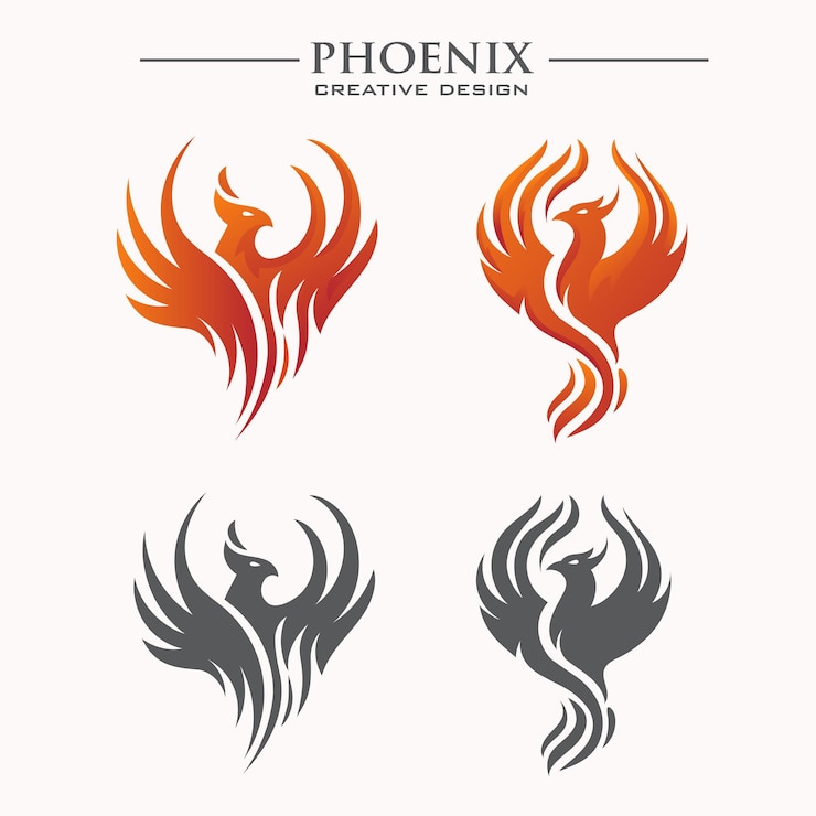 Vector abstract phoenix bird logo vector illustration