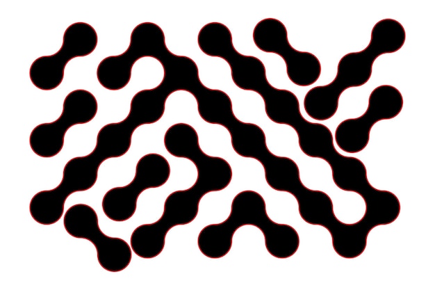 Abstract point movement connected round blobs transition metaballs
