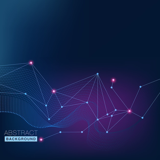 Abstract Polygonal Space Background with Connecting Dots and Lines