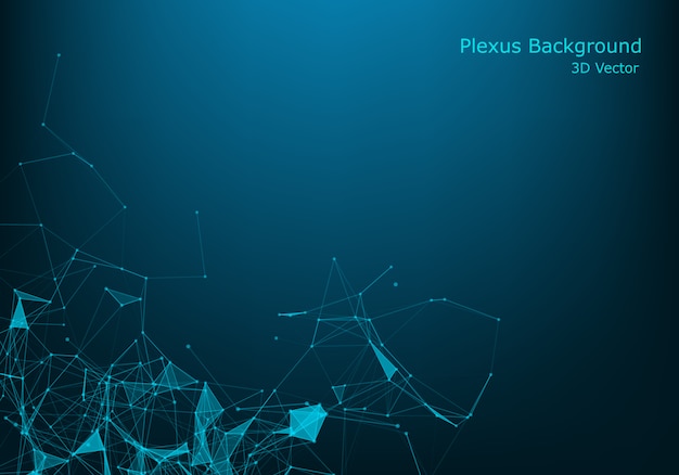 Abstract polygonal space low poly dark background with connecting dots and lines