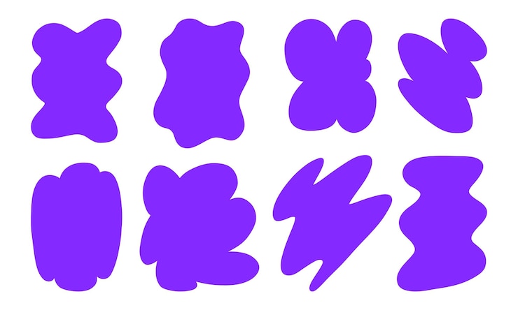 Vector abstract purple blob shape icon modern design
