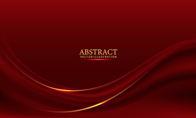 abstract red gold light luxury wave curve design modern creative background vector