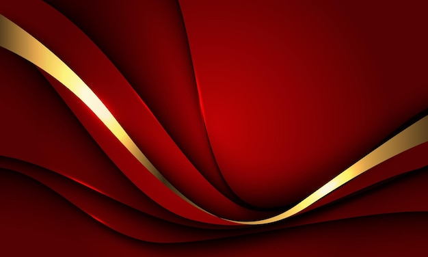 Abstract red gold line dynamic luxury curve smooth design modern premium elegant background vector