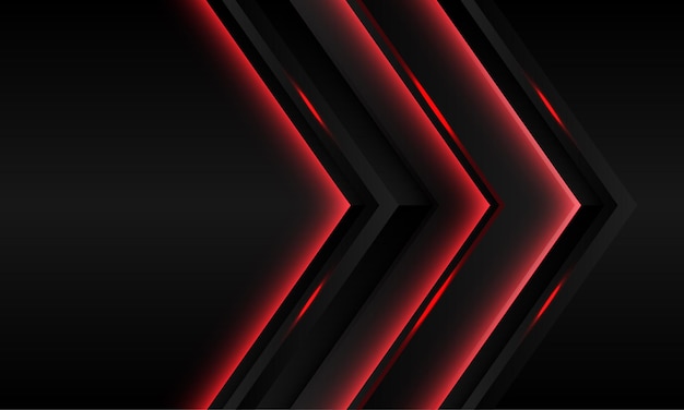 Abstract red light arrow direction black metallic blank space design modern futuristic technology