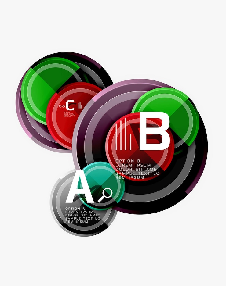 Vector abstract round geometric shapes modern circles background