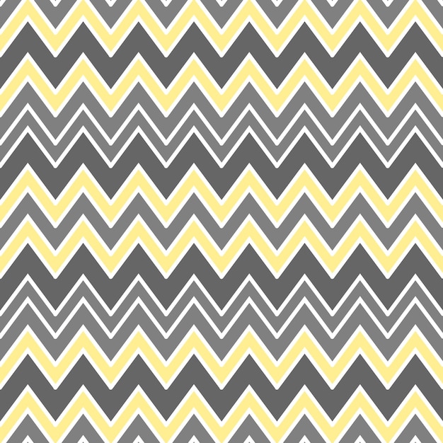 Abstract seamless background vector illustration with zigzag lines forming geometric ornament in yel...