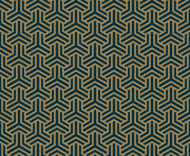 Abstract seamless pattern Vector seamless pattern Repeating geometric ornament luxury gold blue color