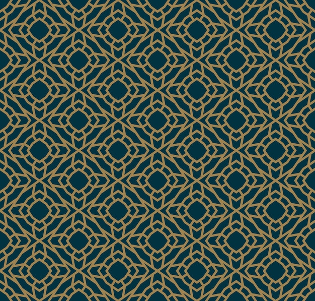 Abstract seamless pattern Vector seamless pattern Repeating geometric ornament luxury gold blue color