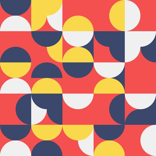 abstract seamless pattern with semicircle square and geometric shape tileable background