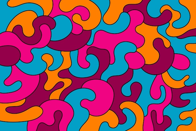 abstract seamless pattern with wavy shapes colorful vector background
