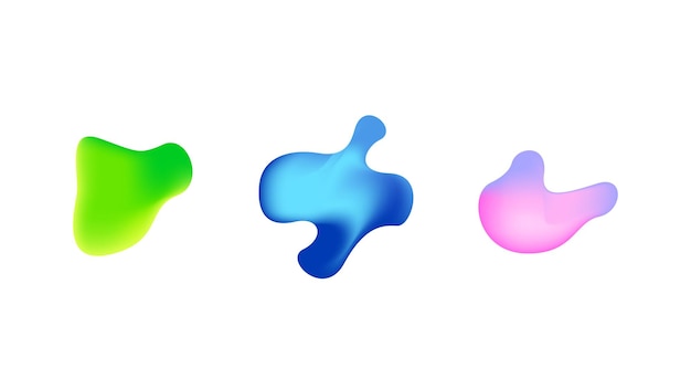 abstract set liquid color collection geometric shapes fluid gradient dynamic elements banner logo