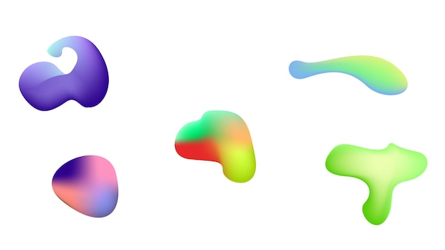 abstract set liquid color collection geometric shapes fluid gradient dynamic elements banner logo
