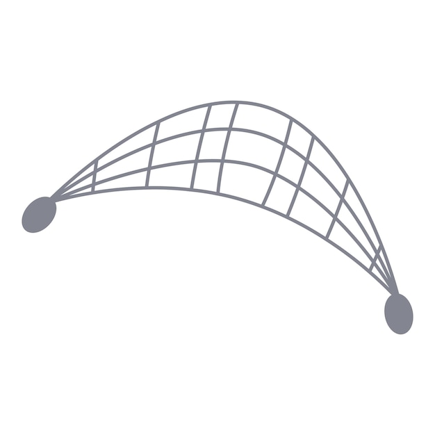 Abstract shape connecting two dots with a curve