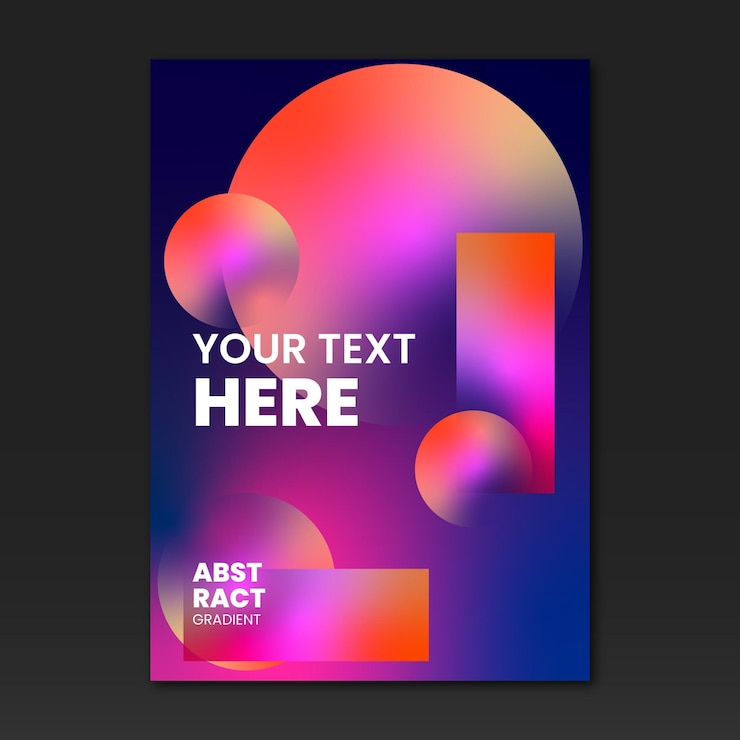 Vector abstract shapes cover template