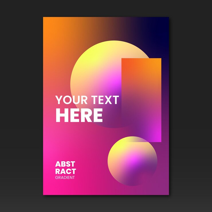 Vector abstract shapes cover template