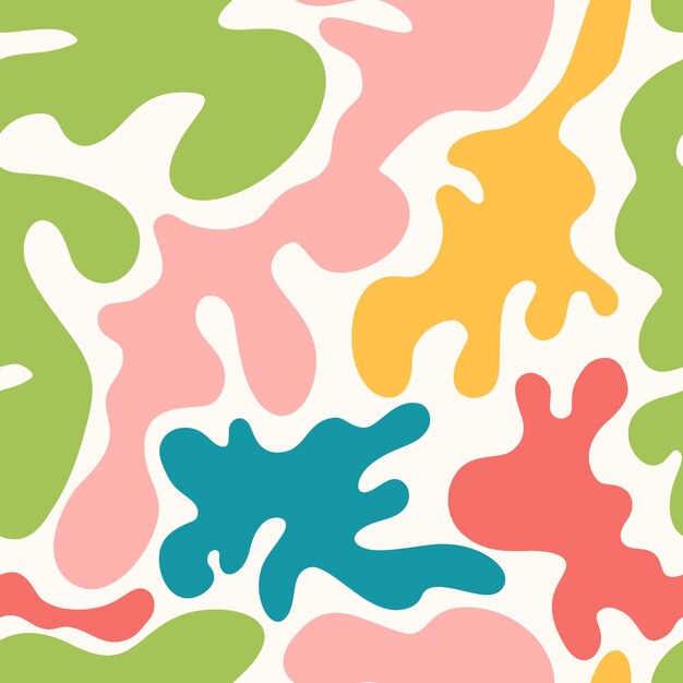 Abstract Shapes Trendy Boho Colorful Seamless Pattern