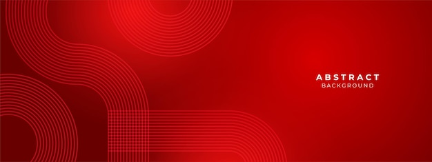Abstract shiny geometric lines on red background Glowing blue diagonal rounded lines pattern Modern banner template design with space for your text Vector illustration