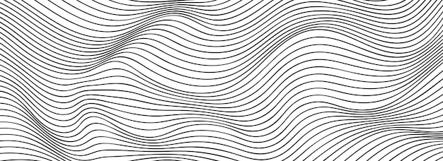 abstract smooth waves background. black and white wavy stripes background