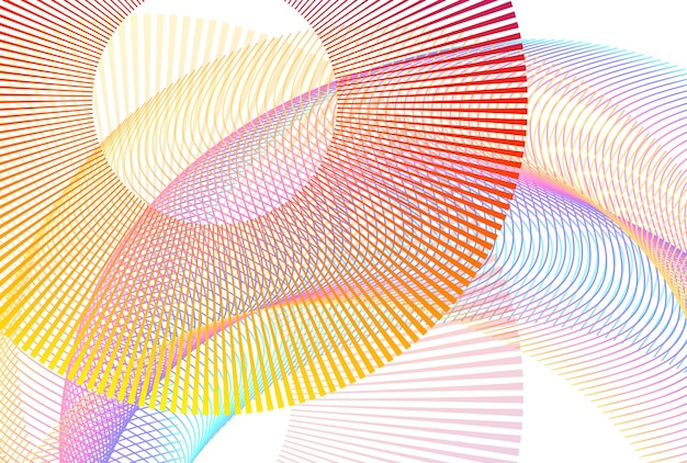 Abstract spiral rainbow design element on white background of twist lines Vector Illustration eps 10 Colourful waves with lines created using Blend Tool Templates for multipurpose presentation