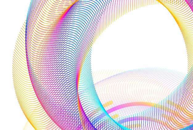 Abstract spiral rainbow design element on white background of twist lines Vector Illustration eps 10 Colourful waves with lines created using Blend Tool Templates for multipurpose presentation