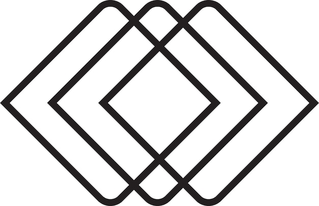 Abstract square line logo illustration in trendy and minimal style