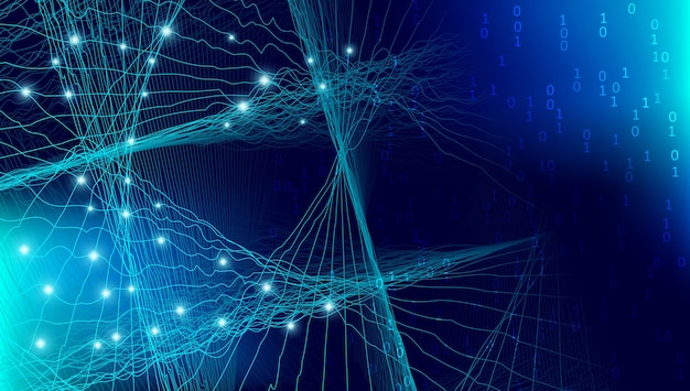 Abstract tech digital visualization big data network