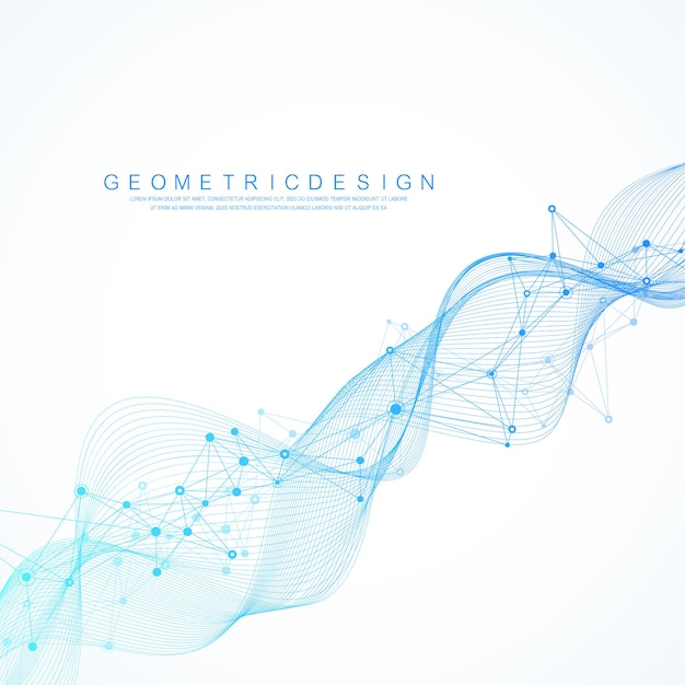 abstract tech network connection dots with abstract mesh
