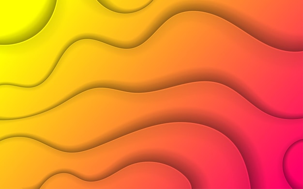 Abstract threedimensional background with orangepink neon gradient