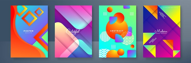 abstract trendy gradient flowing geometric pattern background texture for poster cover design minimal color gradient banner template modern vector wave shape for brochure